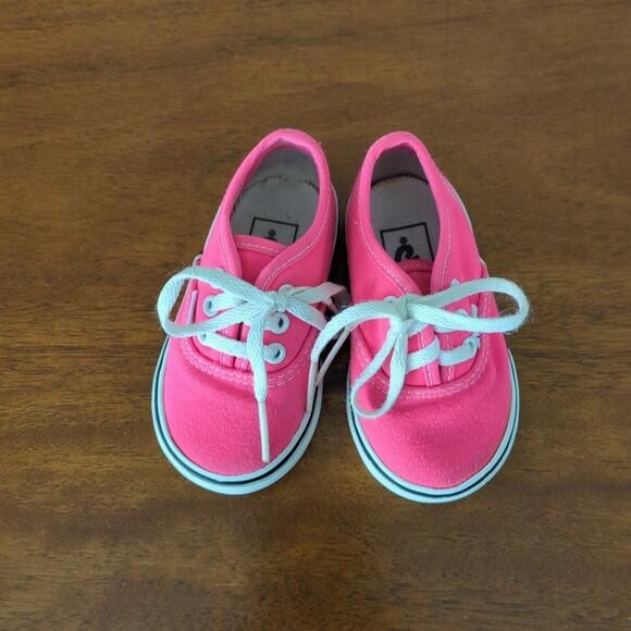 Vans Toddler Shoes Authentic Neon Pink toddler size 4 Sneakers - Picture 2 of 6